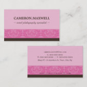 BUSINESS CARDかわいいエレガント高級ピンク色ブラウン 名刺 (正面/裏面)