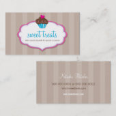 BUSINESS CARDかわいいカップケはっきりしたーキモチャブラウンピンク 名刺 (正面/裏面)