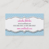BUSINESS CARDかわいいカップケーキパステルはっきりしたブルーのピンク 名刺 (裏面)