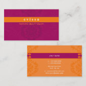 BUSINESS CARDエレガント finesse hot pink orange 名刺 (正面/裏面)