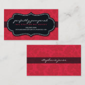 BUSINESS CARD上品な華やかなさくらんぼレッド・ブラック 名刺 (正面/裏面)