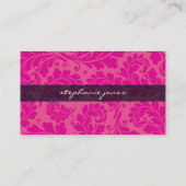 BUSINESS CARD上品な華やかな暗い赤紫色ピンクブラック 名刺 (裏面)