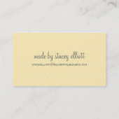 BUSINESS CARD可愛いピンクスタイリッシュパステル淡い色のイエロー 名刺 (裏面)