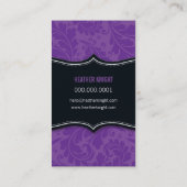 BUSINESS CARD洗練された鮮やかな黒い紫 名刺 (裏面)