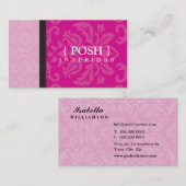 BUSINESS CARD :：ジビネリーダマスク暗い赤紫色ピンク 名刺 (正面/裏面)