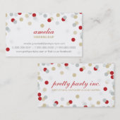 BUSINESS CARD :: スタイリッシュ紙吹雪赤金ゴールド 名刺 (正面/裏面)