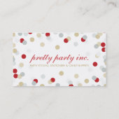 BUSINESS CARD :: スタイリッシュ紙吹雪赤金ゴールド 名刺 (裏面)