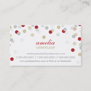 BUSINESS CARD :: スタイリッシュ紙吹雪赤金ゴールド 名刺