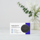 Business Card  Blue with Simple Logo and Text  名刺 (スタンド正面)