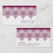 BUSINESS CARD classy damask maroon mulberry white 名刺 (正面/裏面)