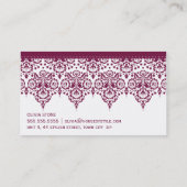 BUSINESS CARD classy damask maroon mulberry white 名刺 (裏面)