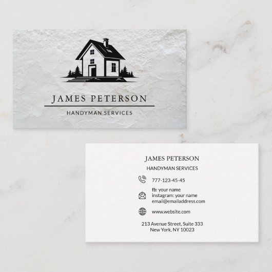 Business card construction handyman services  名刺 (正面/裏面)