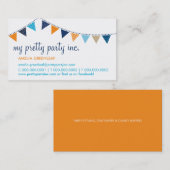 BUSINESS CARD :: cute bunting navy orange aqua 名刺 (正面/裏面)