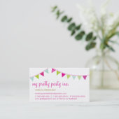 BUSINESS CARD :: cute bunting pinkライムミント 名刺 (スタンド正面)