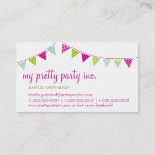 BUSINESS CARD :: cute bunting pinkライムミント 名刺
