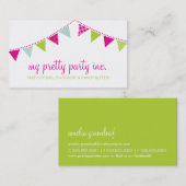 BUSINESS CARD :: cute bunting pinkライムミント 名刺 (正面/裏面)