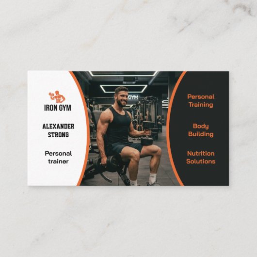 Business card fitness trainer body building gym 名刺 (正面)