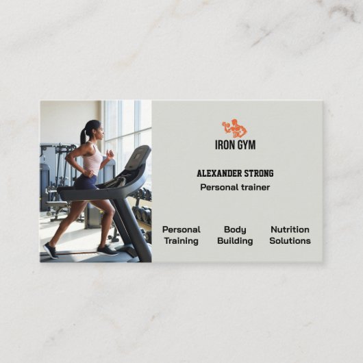 Business card fitness trainer body building gym 名刺 (正面)