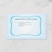 Business card  for babysitter & childcare 名刺 (裏面)