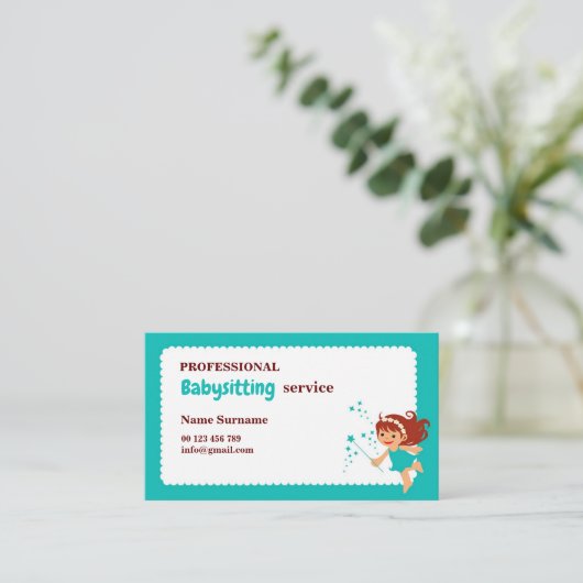 Business card for babysitter, childcare 名刺 (スタンド正面)