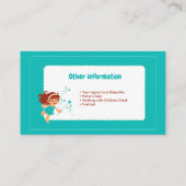 Business card for babysitter, childcare 名刺 (裏面)