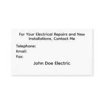 Business Card for Electricians