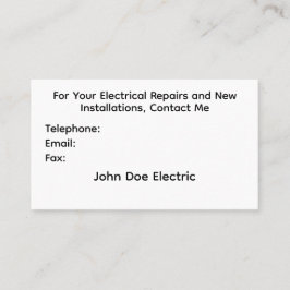 Business Card for Electricians 名刺