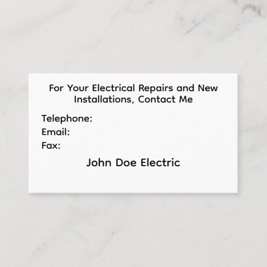 Business Card for Electricians 名刺 (正面)
