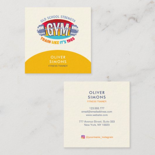 Business Card for Fitness trainer スクエア名刺 (正面/裏面)