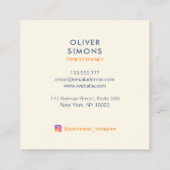Business Card for Fitness trainer スクエア名刺 (裏面)