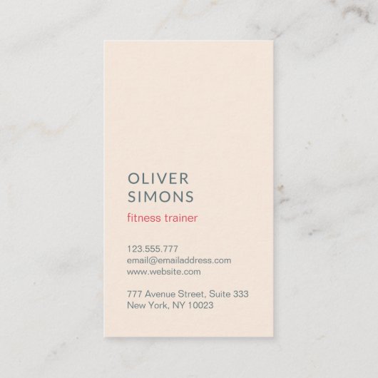 Business Card for Fitness trainer 名刺 (裏面)