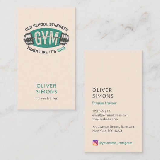 Business Card for Fitness trainer 名刺 (正面/裏面)