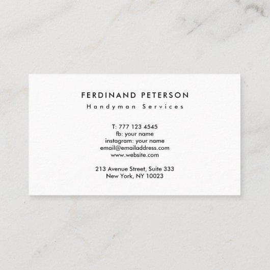 Business card for handyman services with texture 名刺 (裏面)