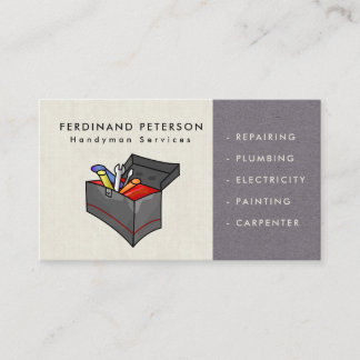 Business card for handyman services with texture 名刺