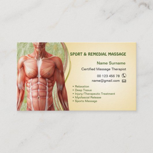 Business card  for Massage Therapist 予約カード (正面)