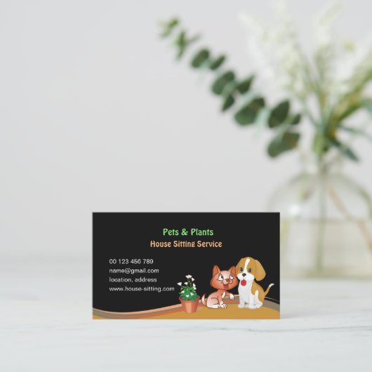 business card for Pet & Plants Sitting Service 名刺 (スタンド正面)