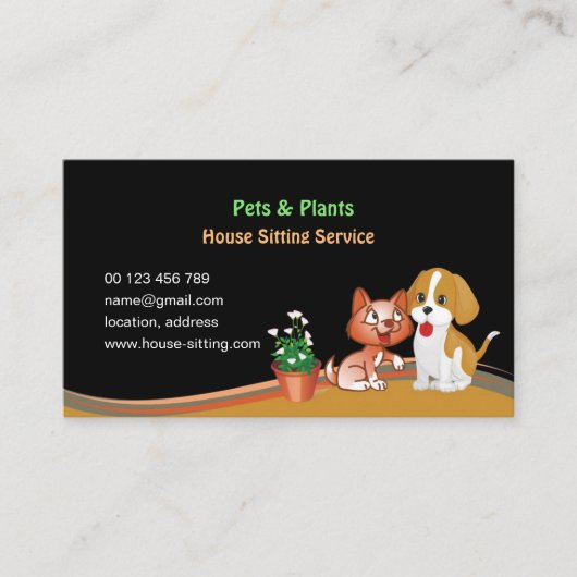 business card for Pet & Plants Sitting Service 名刺 (正面)