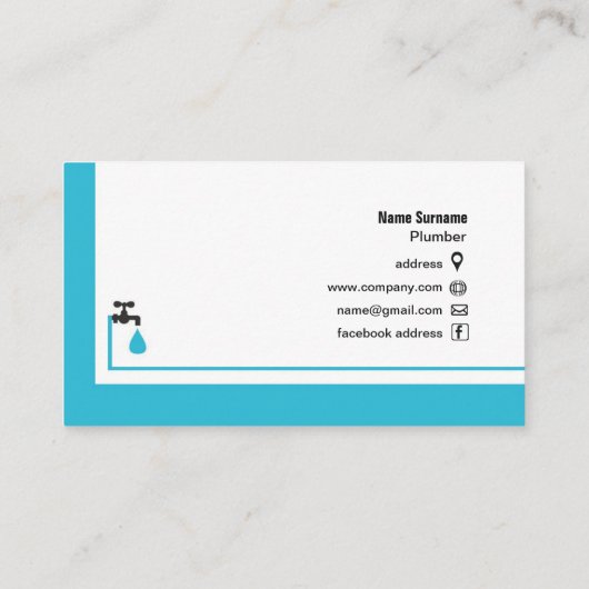 business card for plumber & handyman 名刺 (裏面)