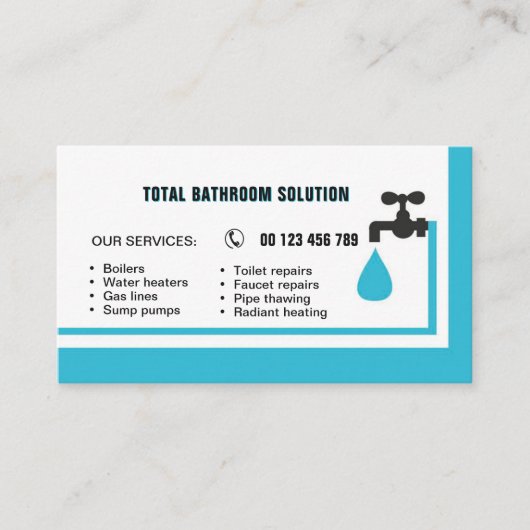business card for plumber & handyman 名刺 (正面)