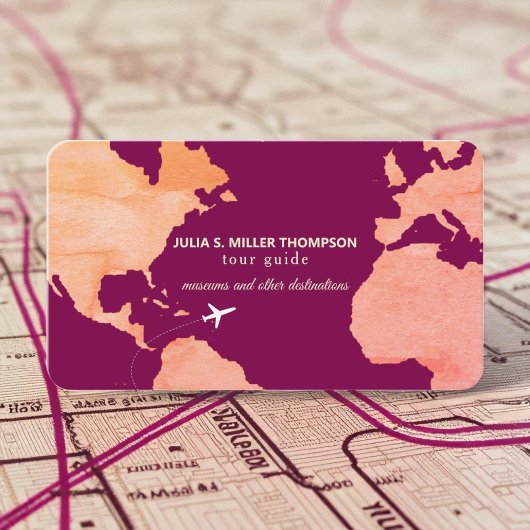 Business Card for Tour Guides with Map 名刺