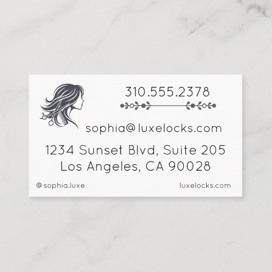 Business Card Hairdresser Double-Sided Horizontal 名刺 (裏面)