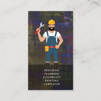 Business card handyman services with background 名刺