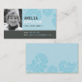 BUSINESS CARD :: jazzy photo aqua blue 名刺 (正面/裏面)