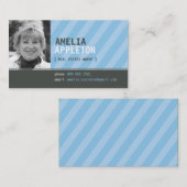 BUSINESS CARD :: jazzy photo blue ストライプsystem 名刺 (正面/裏面)