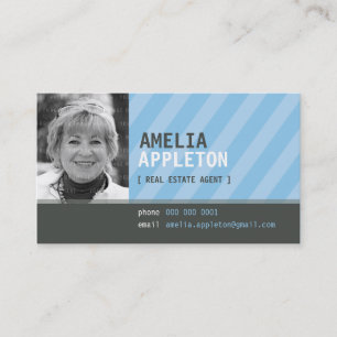 BUSINESS CARD :: jazzy photo blue ストライプsystem 名刺