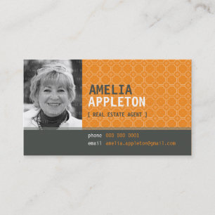BUSINESS CARD :: jazzy photo bright orange 名刺