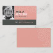 BUSINESS CARD :: jazzy photo coral pink 名刺 (正面/裏面)