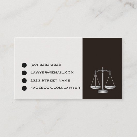 Business Card Lawyer Black and Grey 名刺 (裏面)