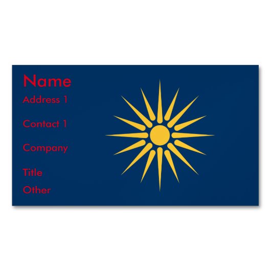 Business Card Magnet with Flag of Macedonia マグネット名刺 (正面)