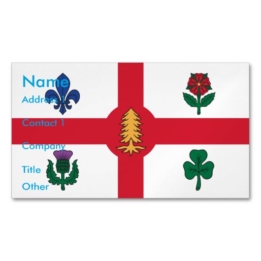 Business Card Magnet with Flag of Montreal マグネット名刺 (正面)